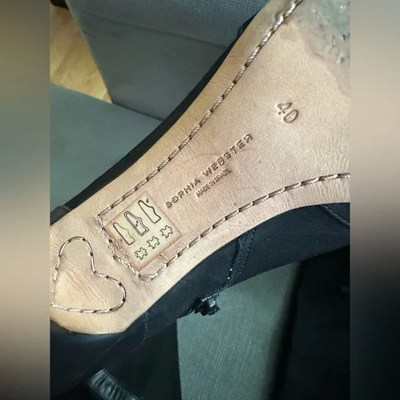 SOPHIA WEBSTER BLACK KNEE HIGH BOOTS - Picture 4 of 6